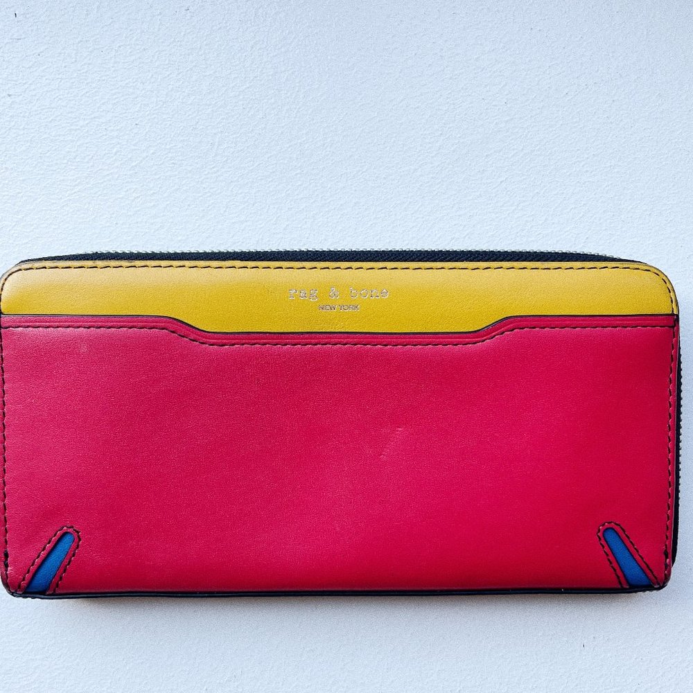 Rag & Bone Multi-Color Block Crosby Continental Wallet
